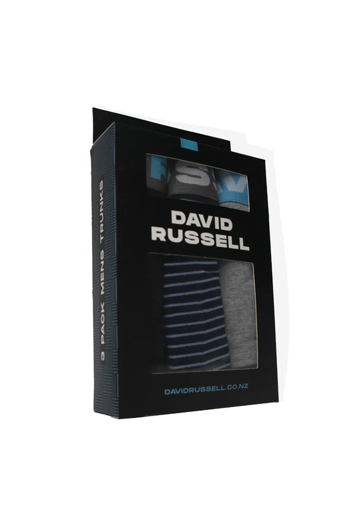 David Russell 3 Pack of Men's Trunks