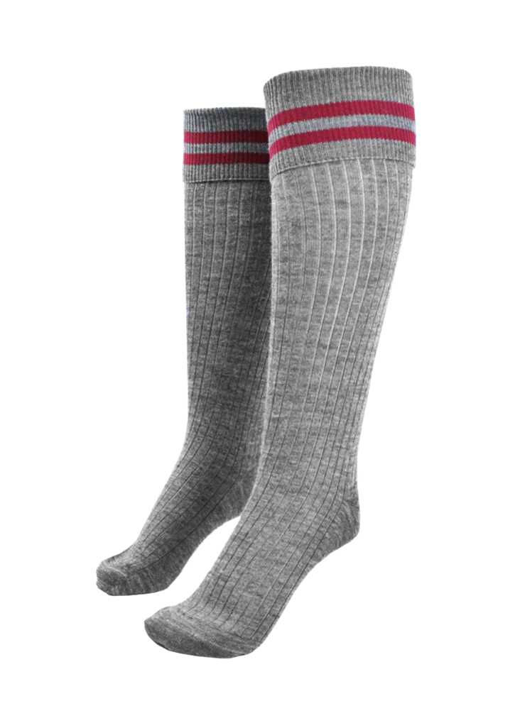 Bunnell Knee Length Wool Charcoal/Maroon Sock 2 Pack